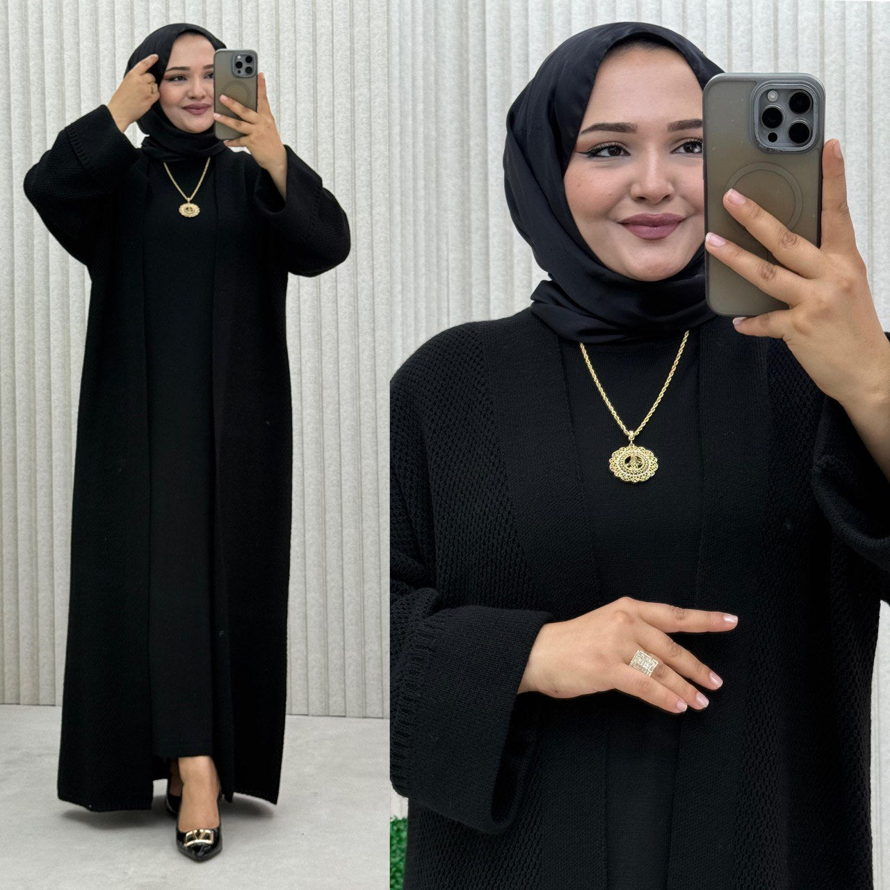 Cardigan ouvert a mailles amples et laches