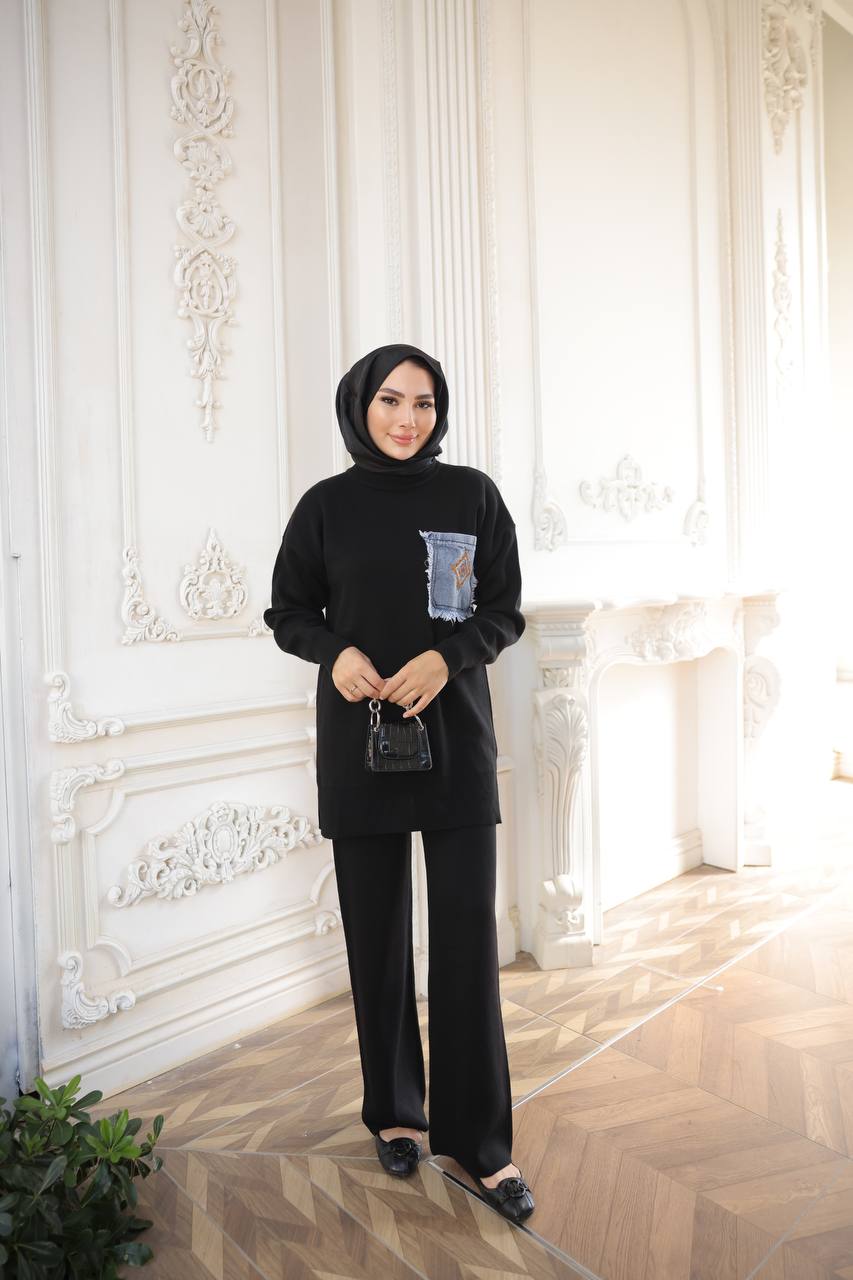 Ensemble chandail avec poche en jeans