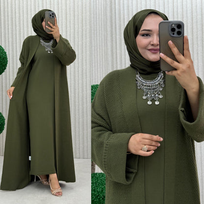 Cardigan ouvert a mailles amples et laches