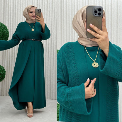 Cardigan ouvert a mailles amples et laches