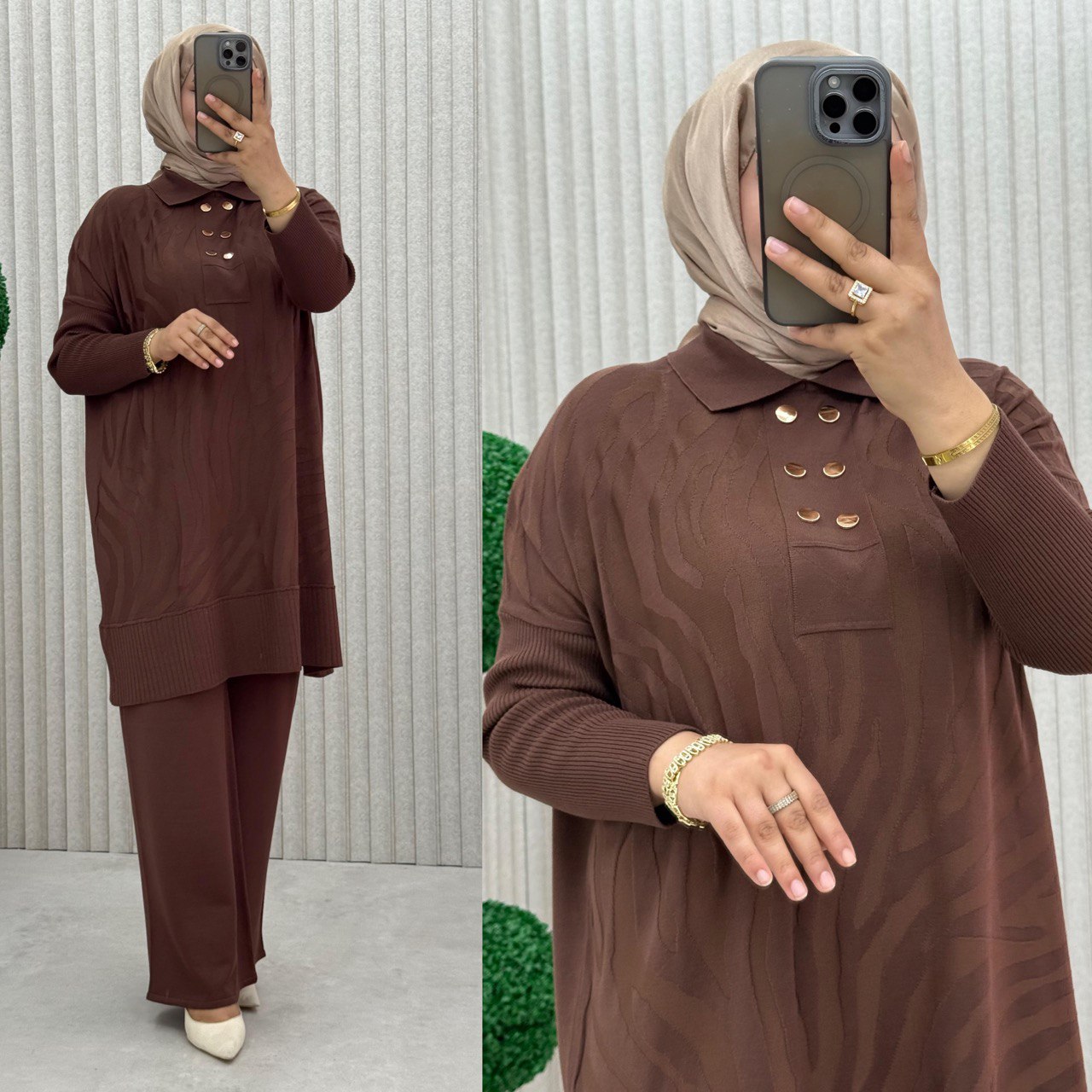 sweat shirt elegant avec boutons  et pentalon