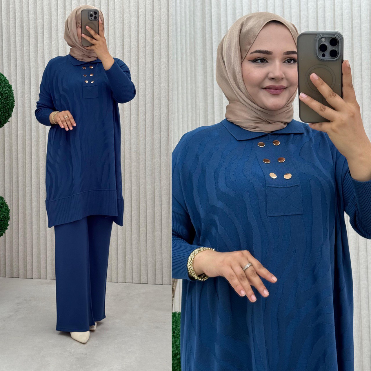 sweat shirt elegant avec boutons  et pentalon