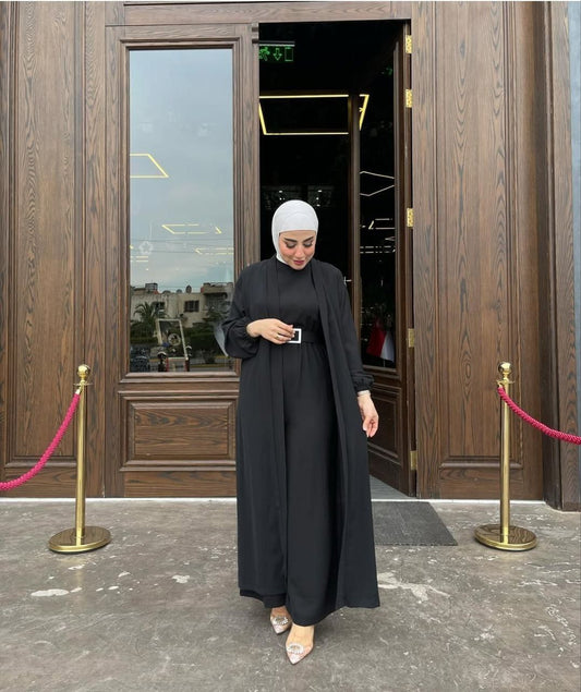 2-in-1 Abaya Jumpsuit/ Modest overlay Design ( Ramadan Collection )