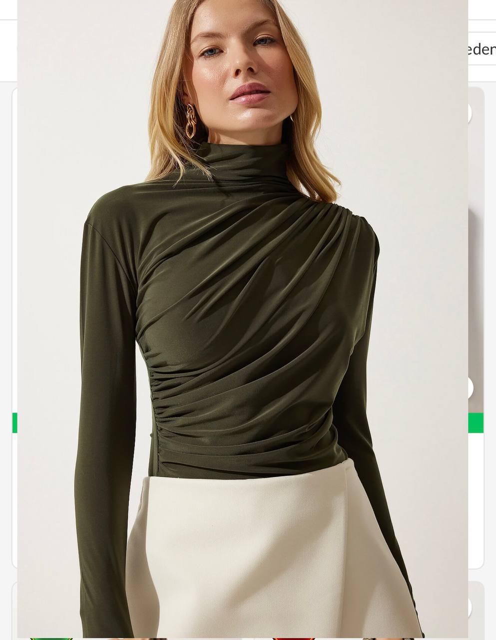 Elegant Asymmetric Turtleneck Top&nbsp;