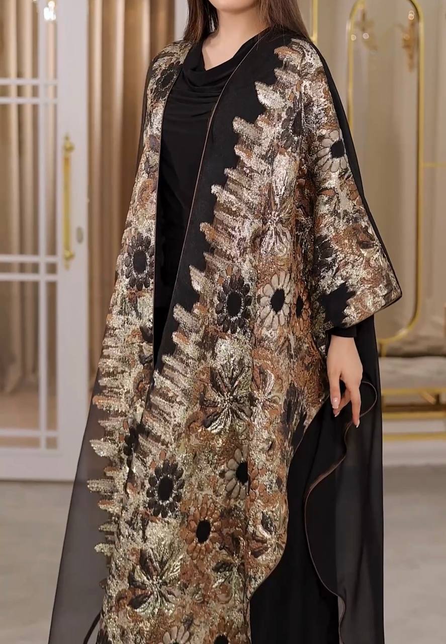 Amazing Embroidered Black Kimono /Abaya  ( Outer Piece onlyy )