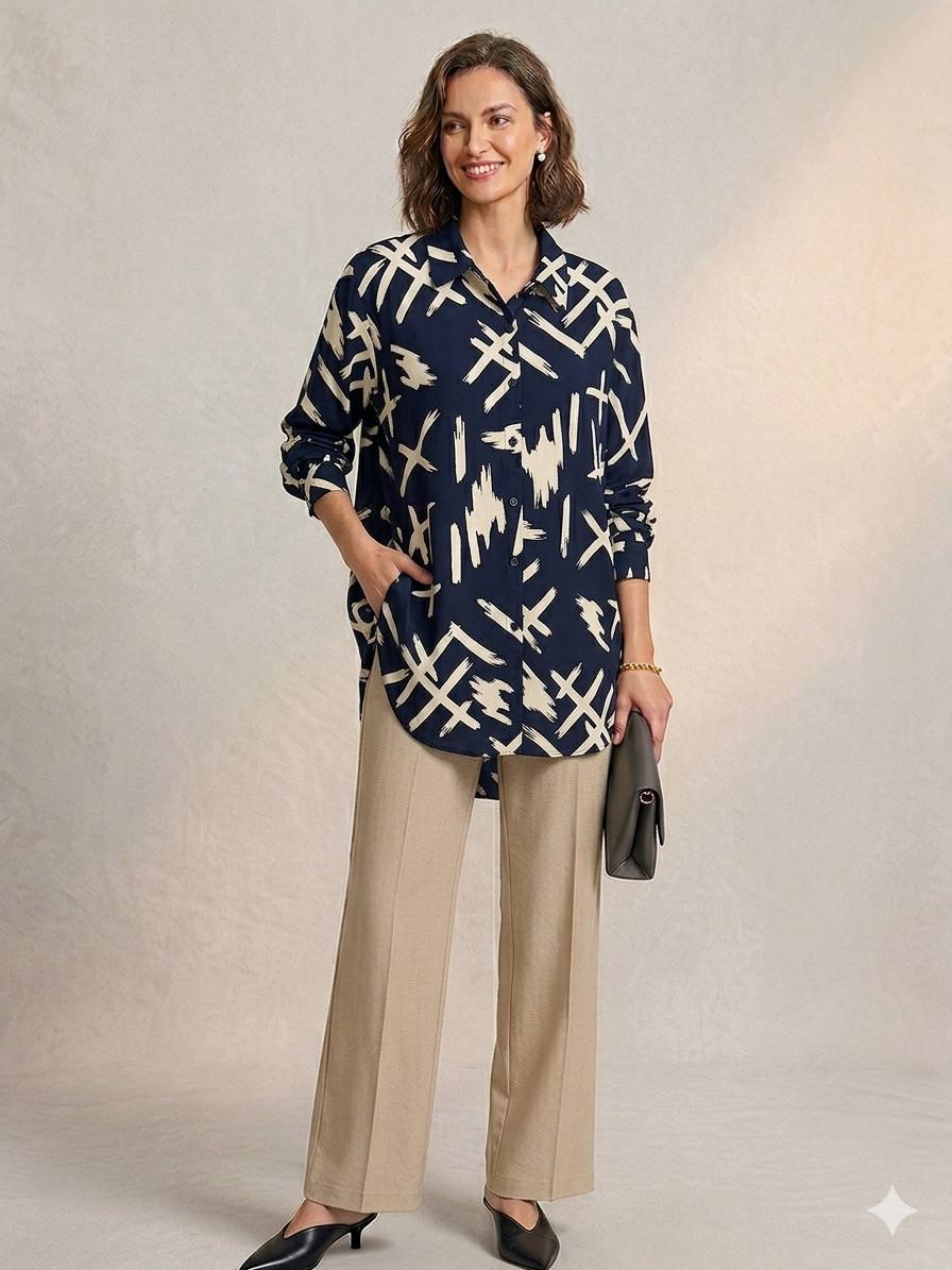 Tunic Long shirt with Graffiti pattern