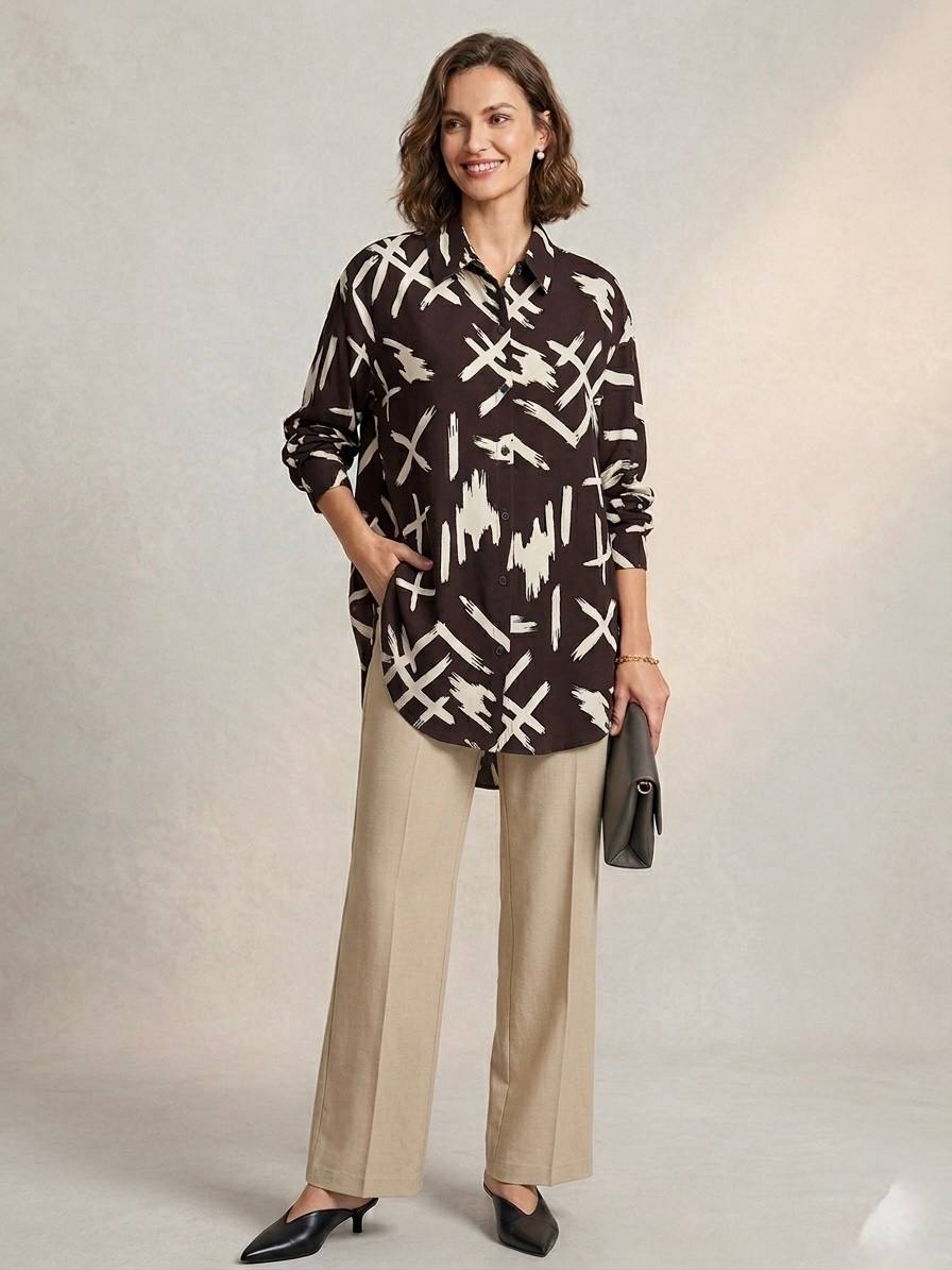 Tunic Long shirt with Graffiti pattern