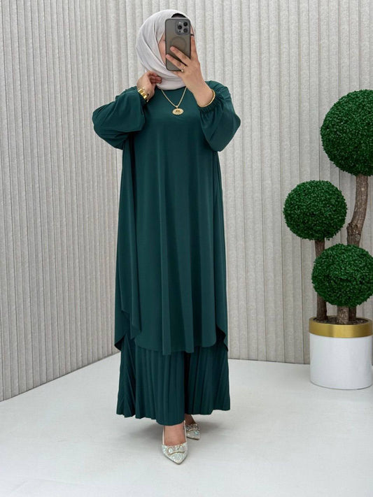 Fluid Pleated Tunic Set