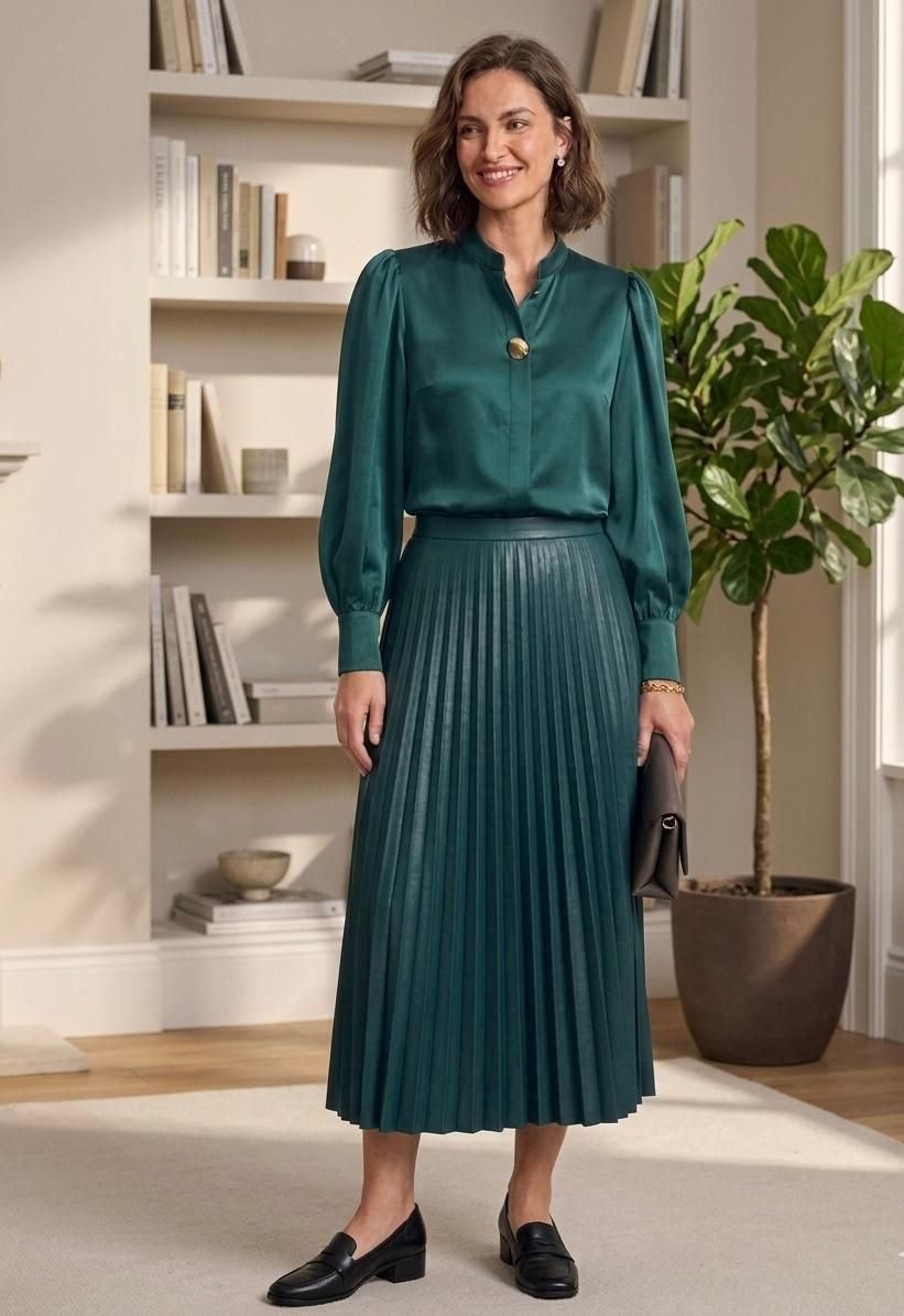 Pleated Midi Skirt