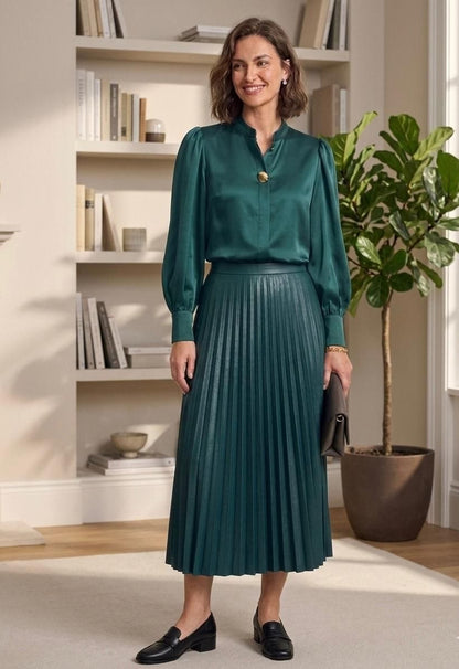 Pleated Midi Skirt