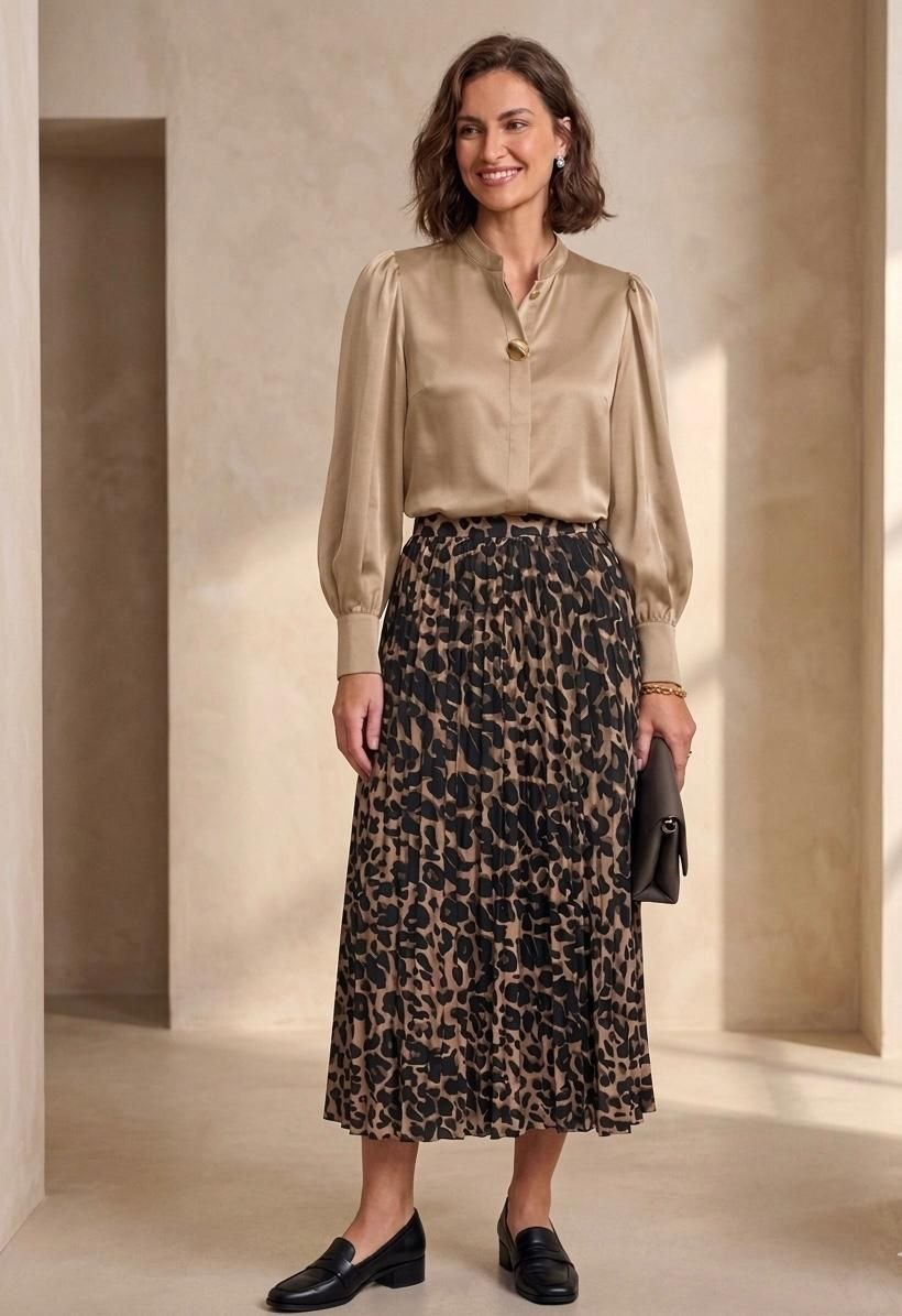Pleated Midi Skirt