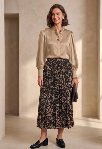 Pleated Midi Skirt