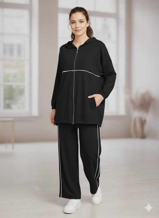 Hooded Zip Tracksuit ( Wide Leg )