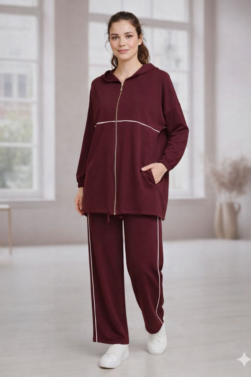 Hooded Zip Tracksuit ( Wide Leg )