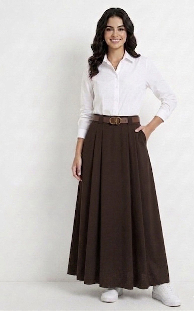 Modal Fabric Skirt With Belt