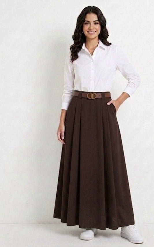 Modal Fabric Skirt With Belt