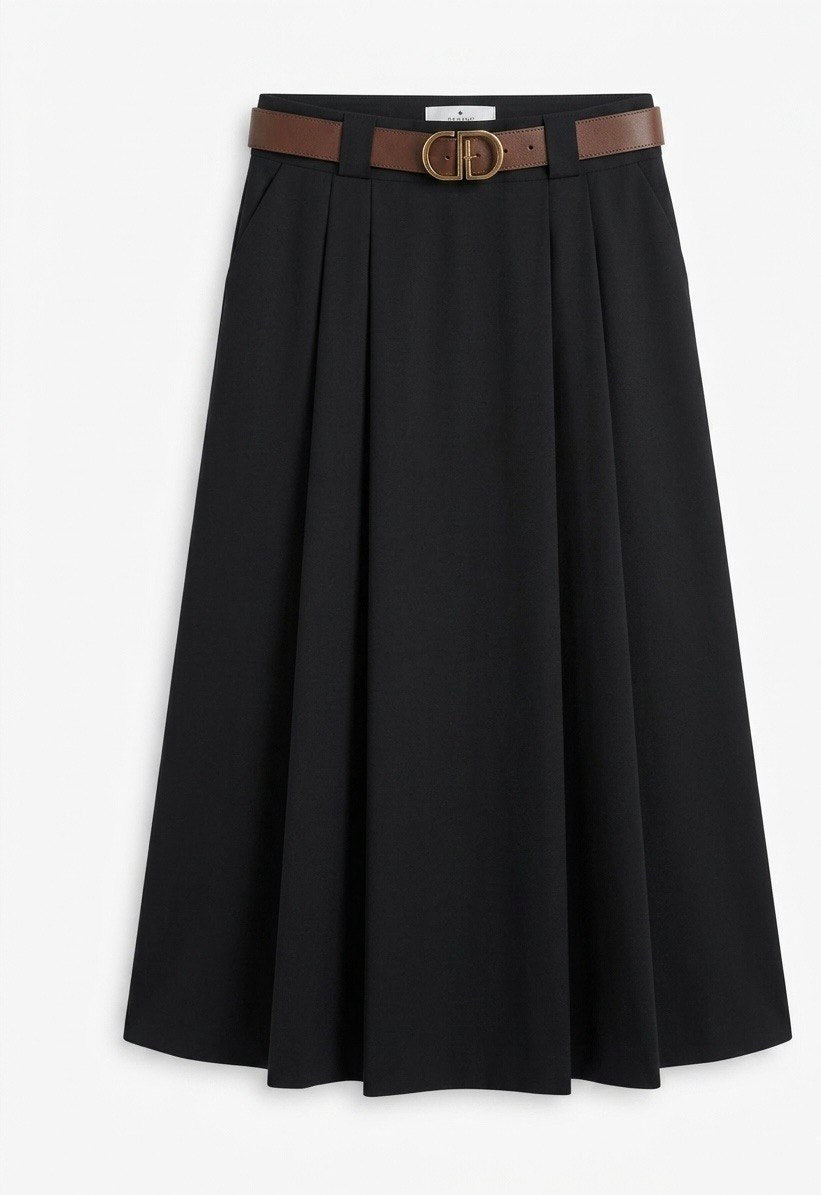 Modal Fabric Skirt With Belt