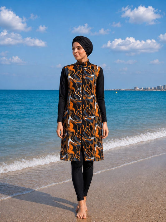 Multicolor Burkini with Turban