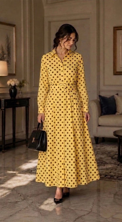 Dot Midi Shirt Dress
