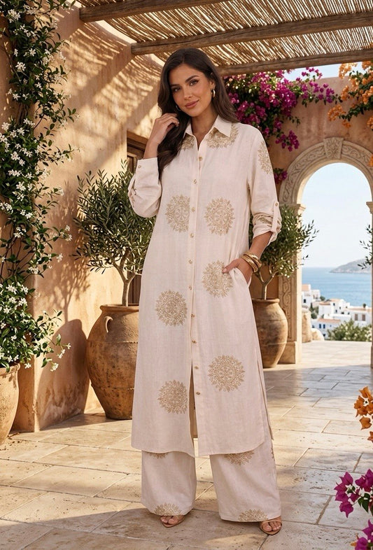 Embroidered Golden Sunburst Set