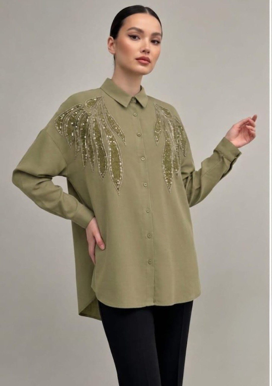 Embroidered Leaf Shirt
