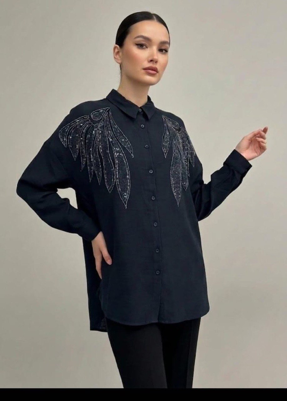 Embroidered Leaf Shirt