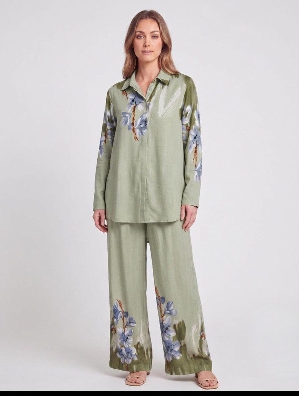Botanical Wide leg Pants Set