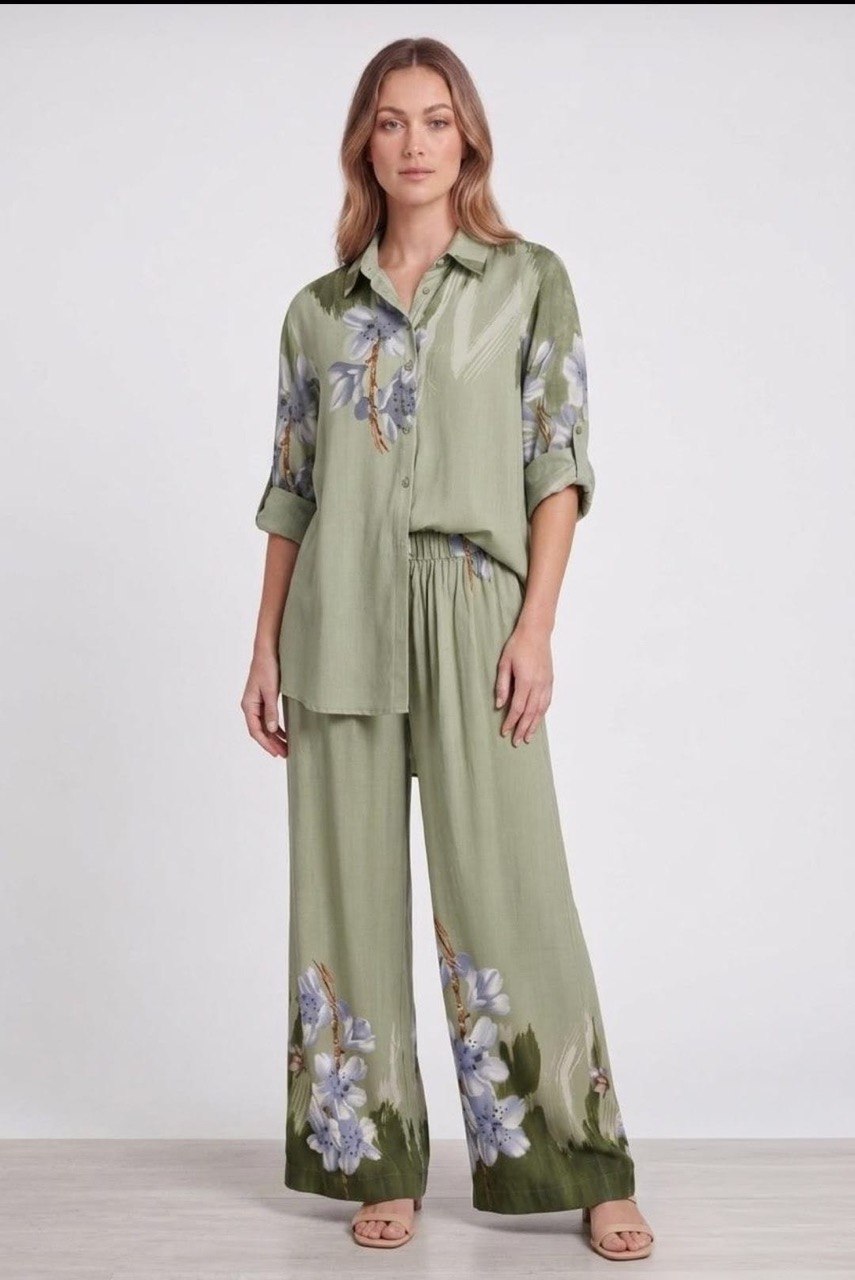 Botanical Wide leg Pants Set