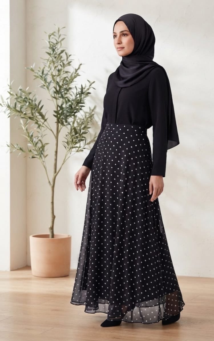 Classic Dot Flow Skirt