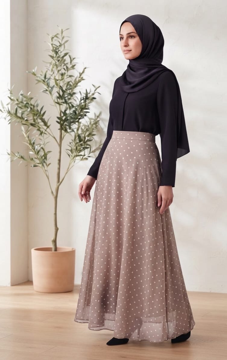 Classic Dot Flow Skirt