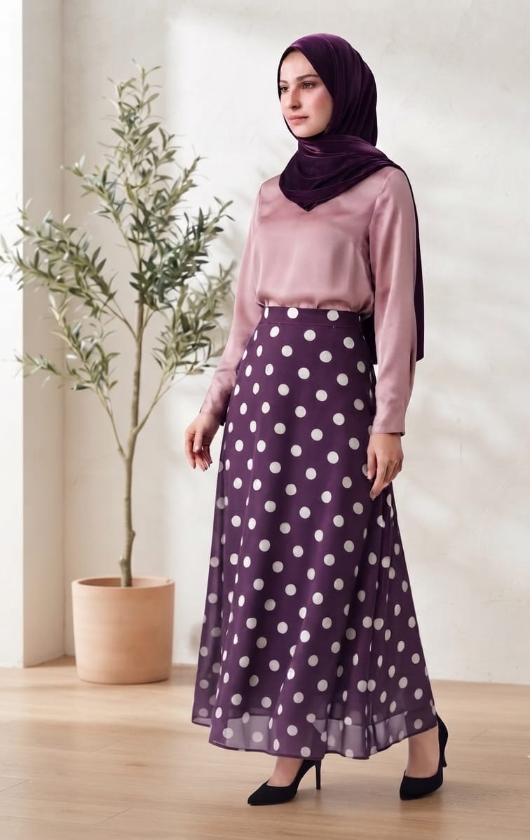 Dot Chiffon Maxi Skirt