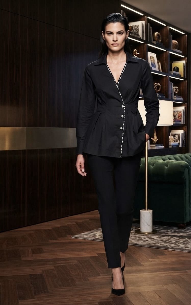 V-Neck Buttoned Shirt