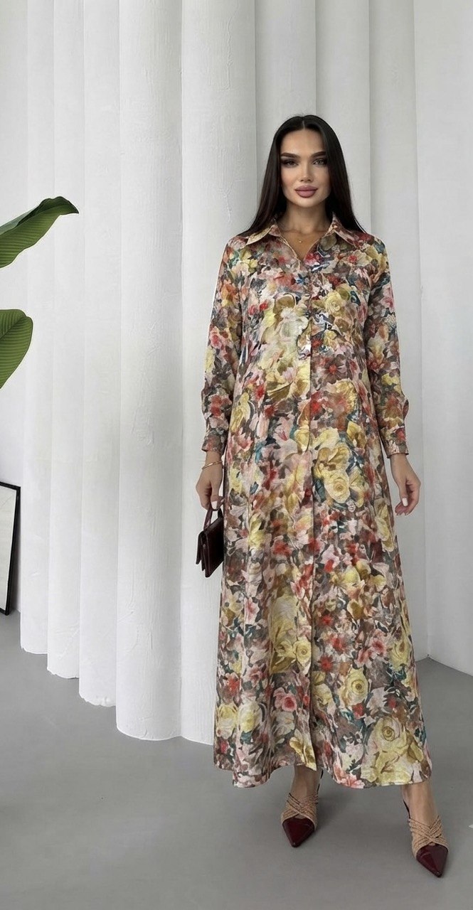 The Watercolor Blooms Maxi Dress