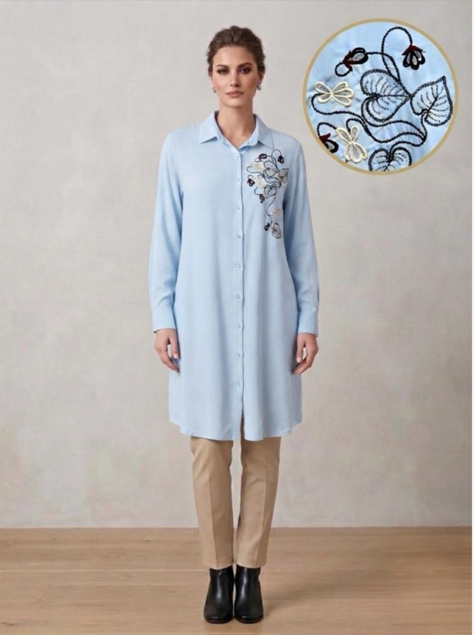 Viskos Patterned Leaf Shirt