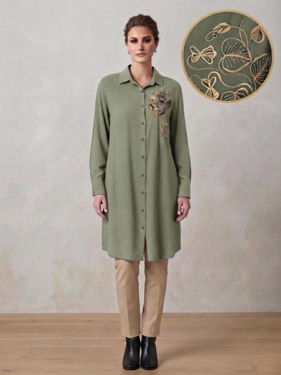 Viskos Patterned Leaf Shirt