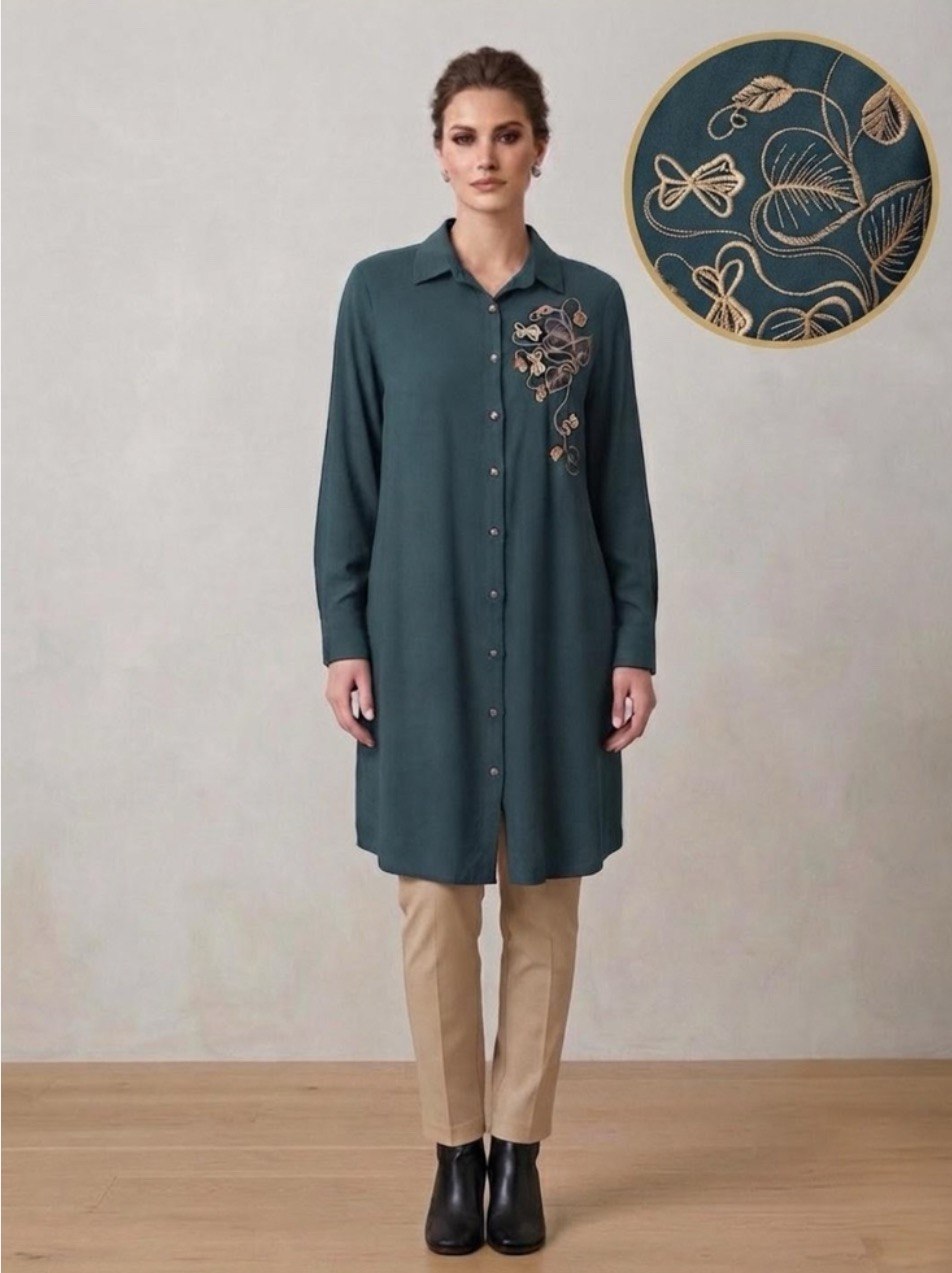 Viskos Patterned Leaf Shirt