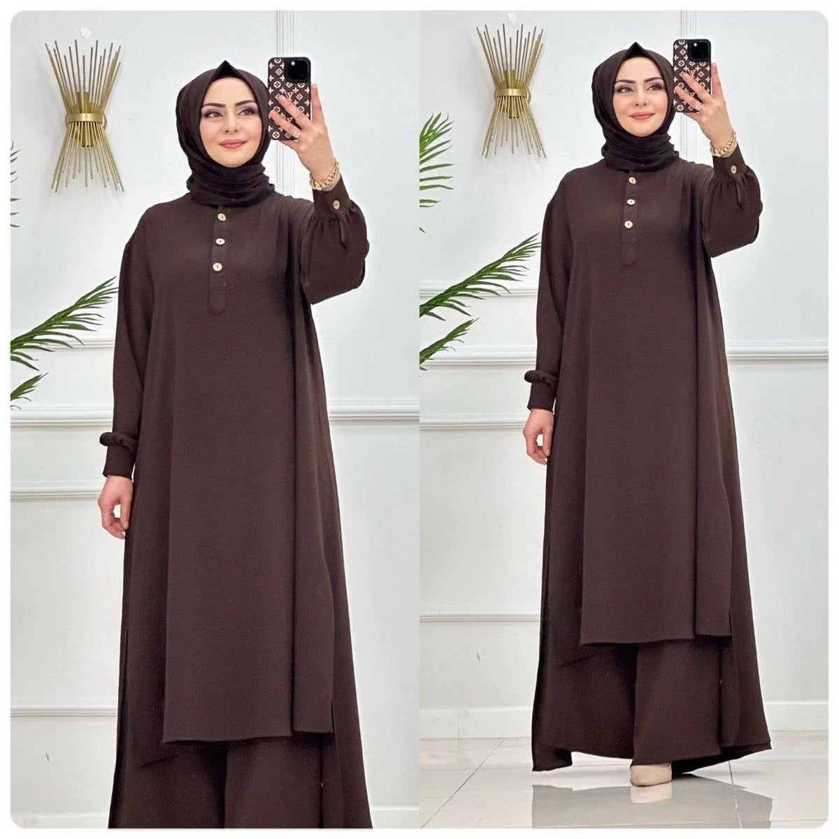 Flowy Modest Outfit with Wide Pants