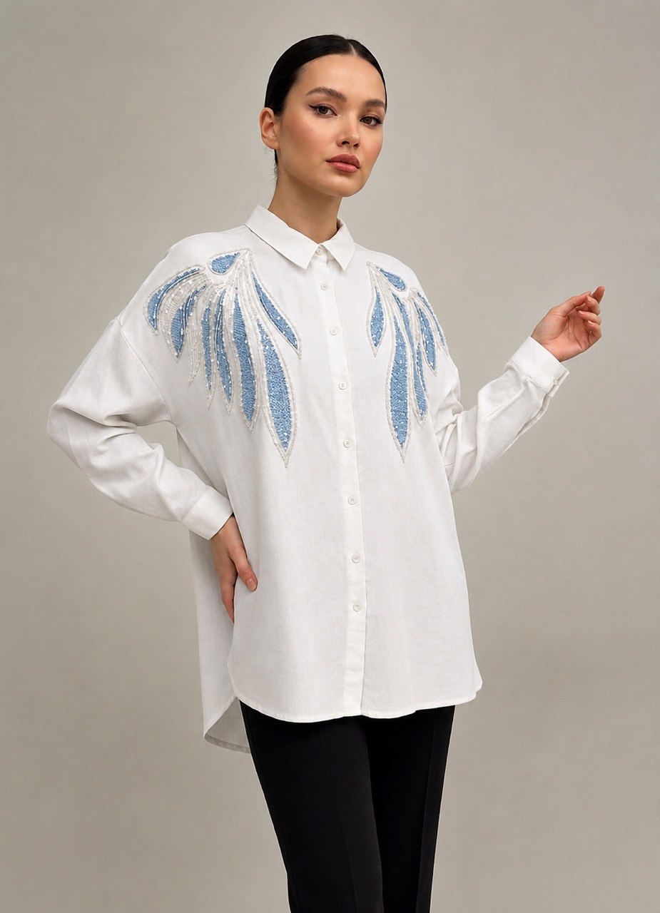 Embroidered Leaf Shirt