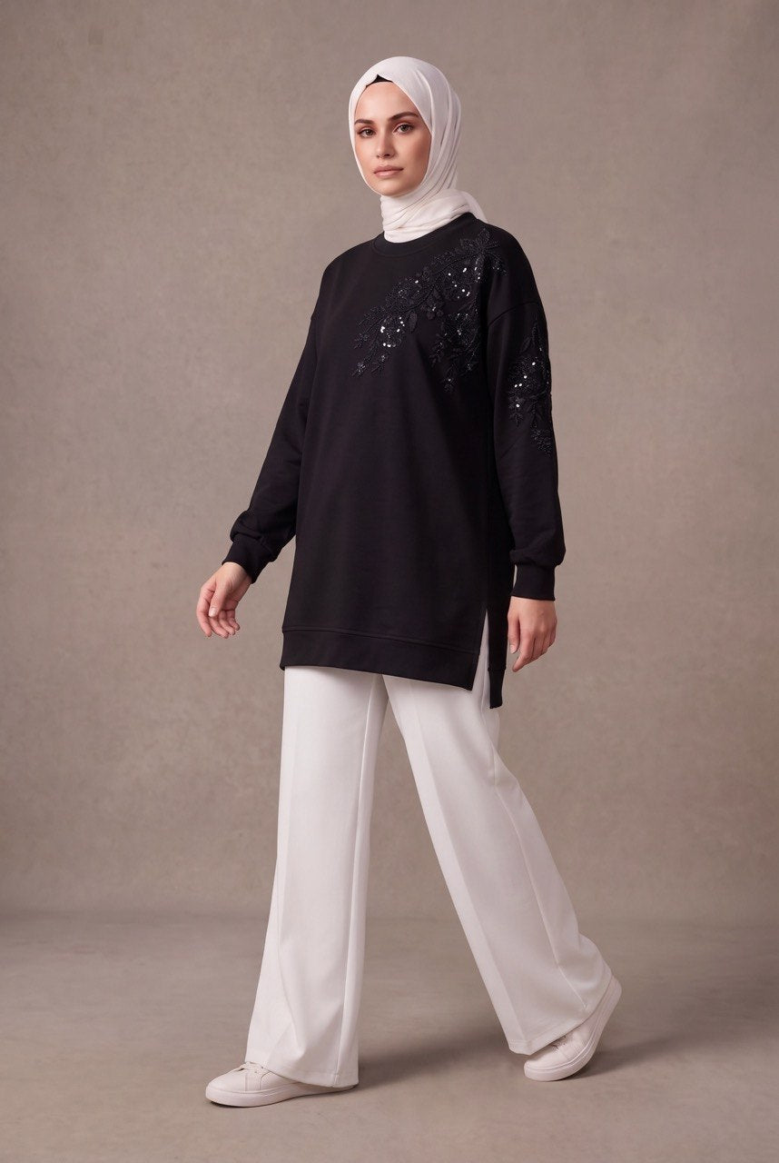 Chic Floral Embellished Blouse