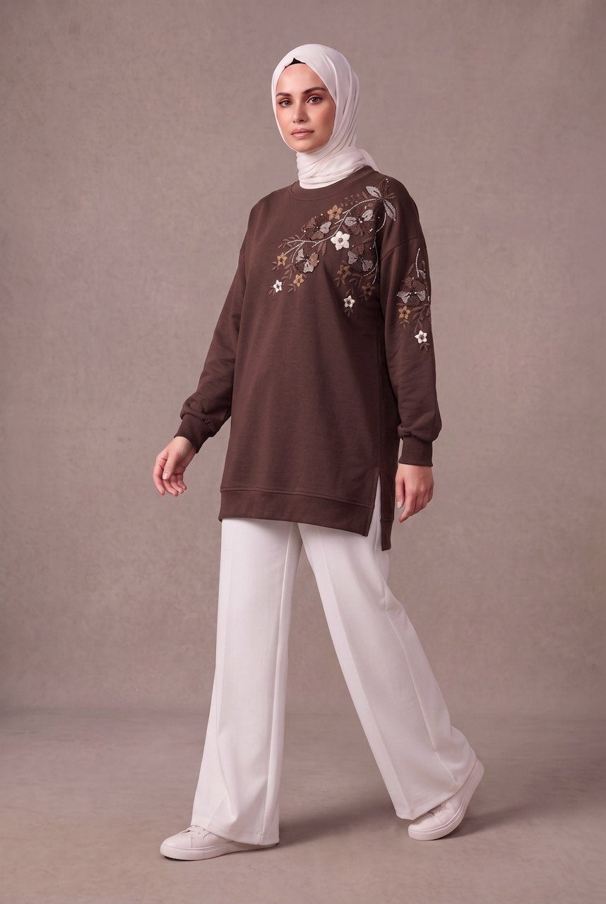 Chic Floral Embellished Blouse
