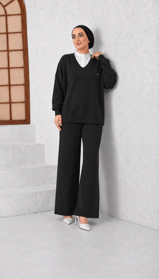Elegance Collar Knit Outfit