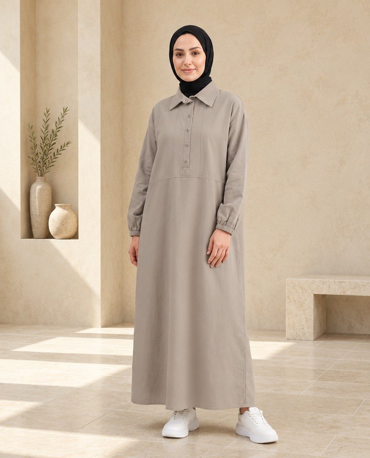 Relaxed Modest Everyday Shirt Dress