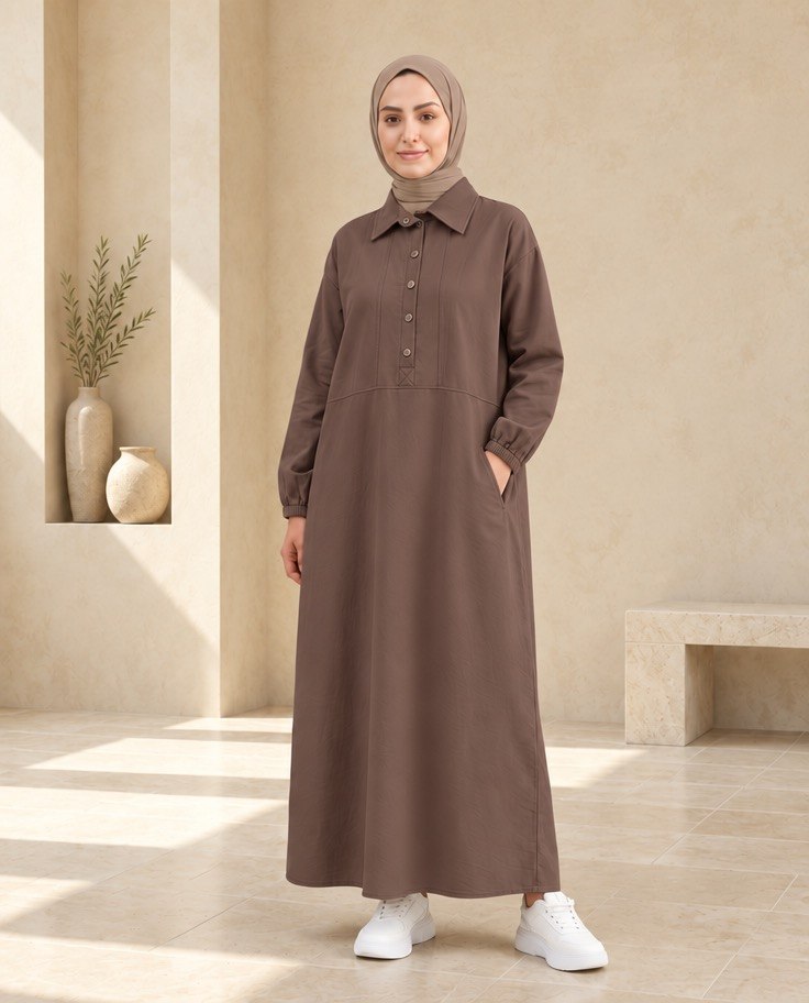Relaxed Modest Everyday Shirt Dress
