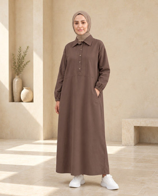 Relaxed Modest Everyday Shirt Dress