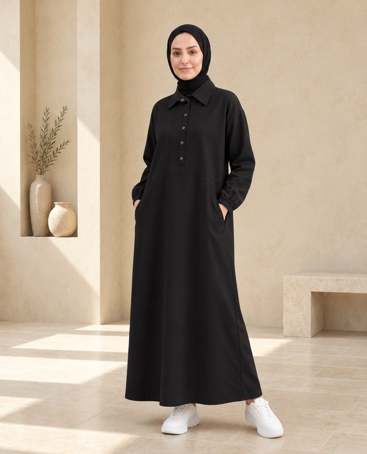 Relaxed Modest Everyday Shirt Dress