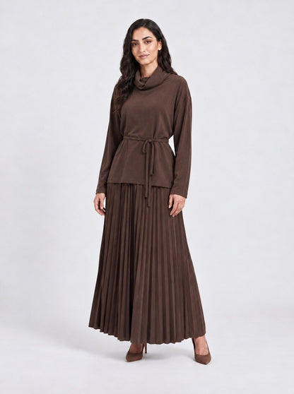 Chic Belted Two-Piece Skirt Set