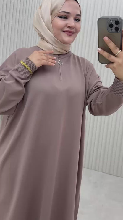 Zip Neck Casual Tunic