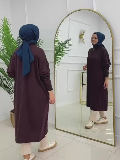 Zip Neck Casual Tunic