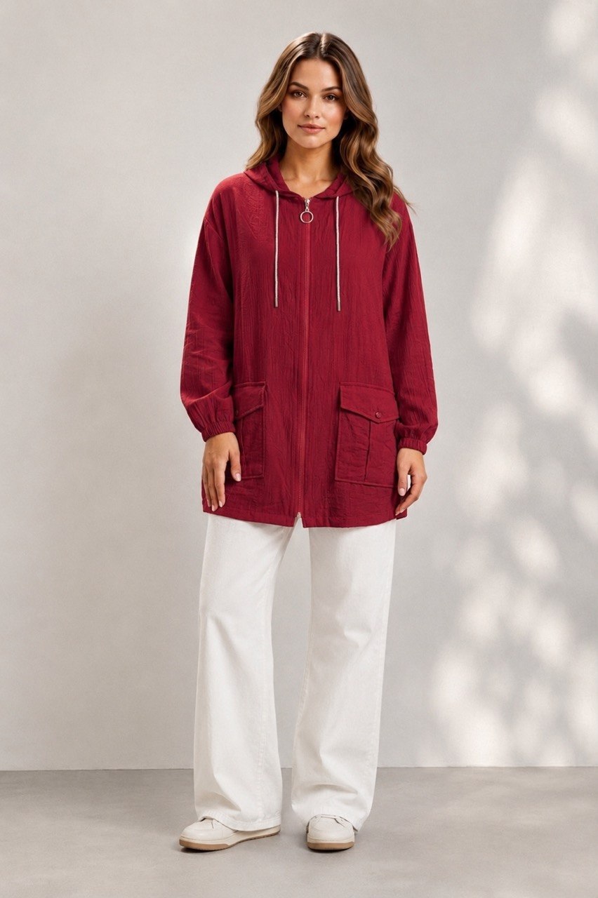 Chic Comfort Full-Zip Hoodie Shirt