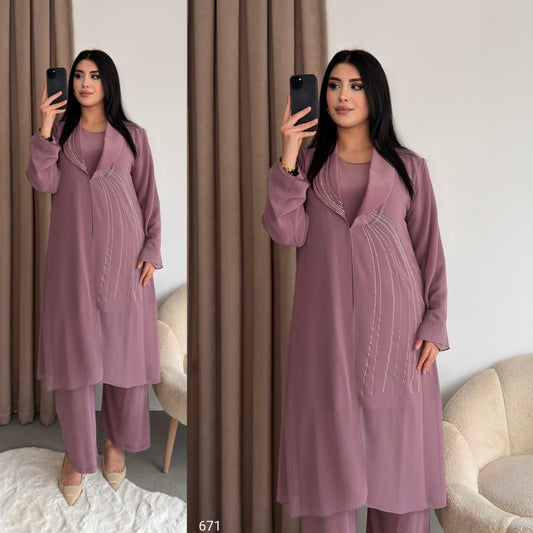 Sandy and Chiffon Elegant Set ( 3 pieces )